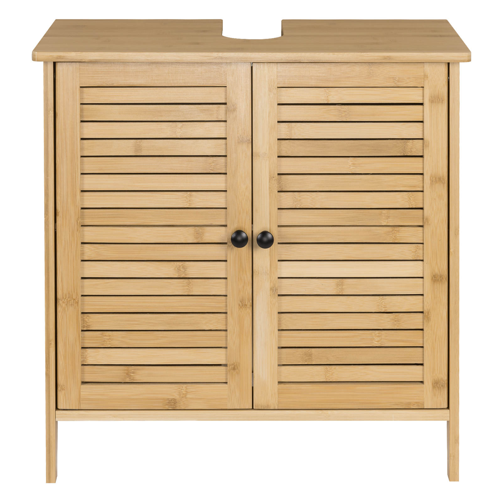 Badschrank Bambus Waschbecken Unterschrank Waschtisch Badmöbel