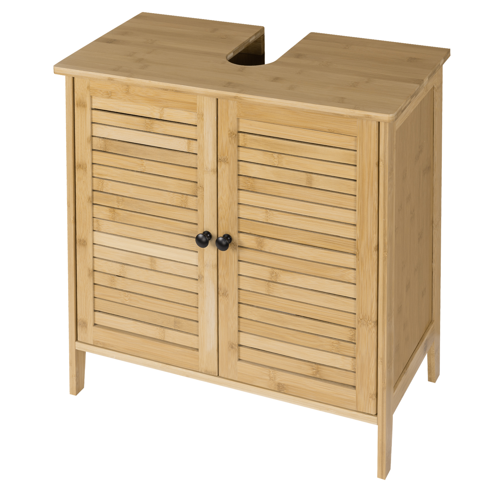 Badschrank Bambus Waschbecken Unterschrank Waschtisch Badmöbel