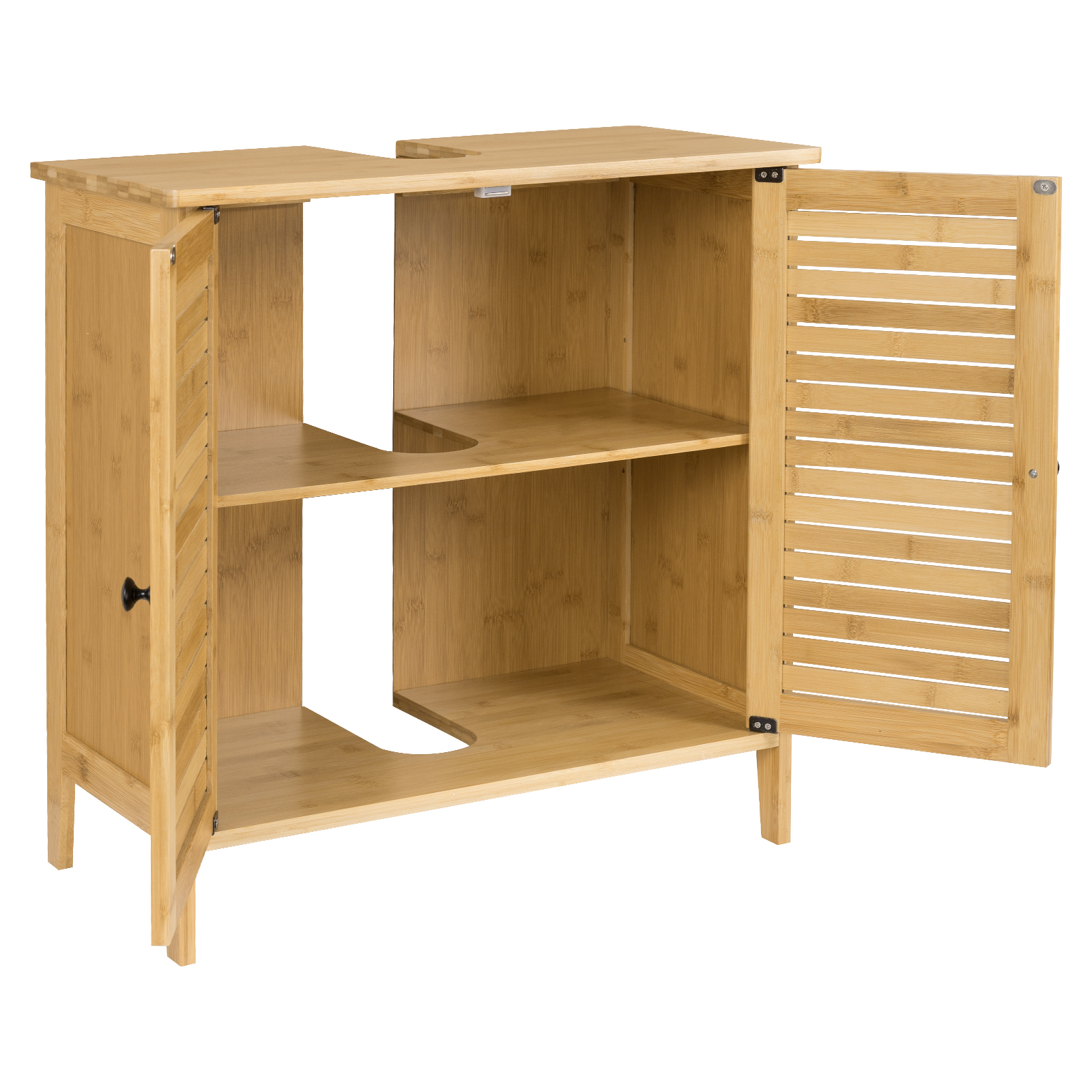 Badschrank Bambus Waschbecken Unterschrank Waschtisch Badmöbel