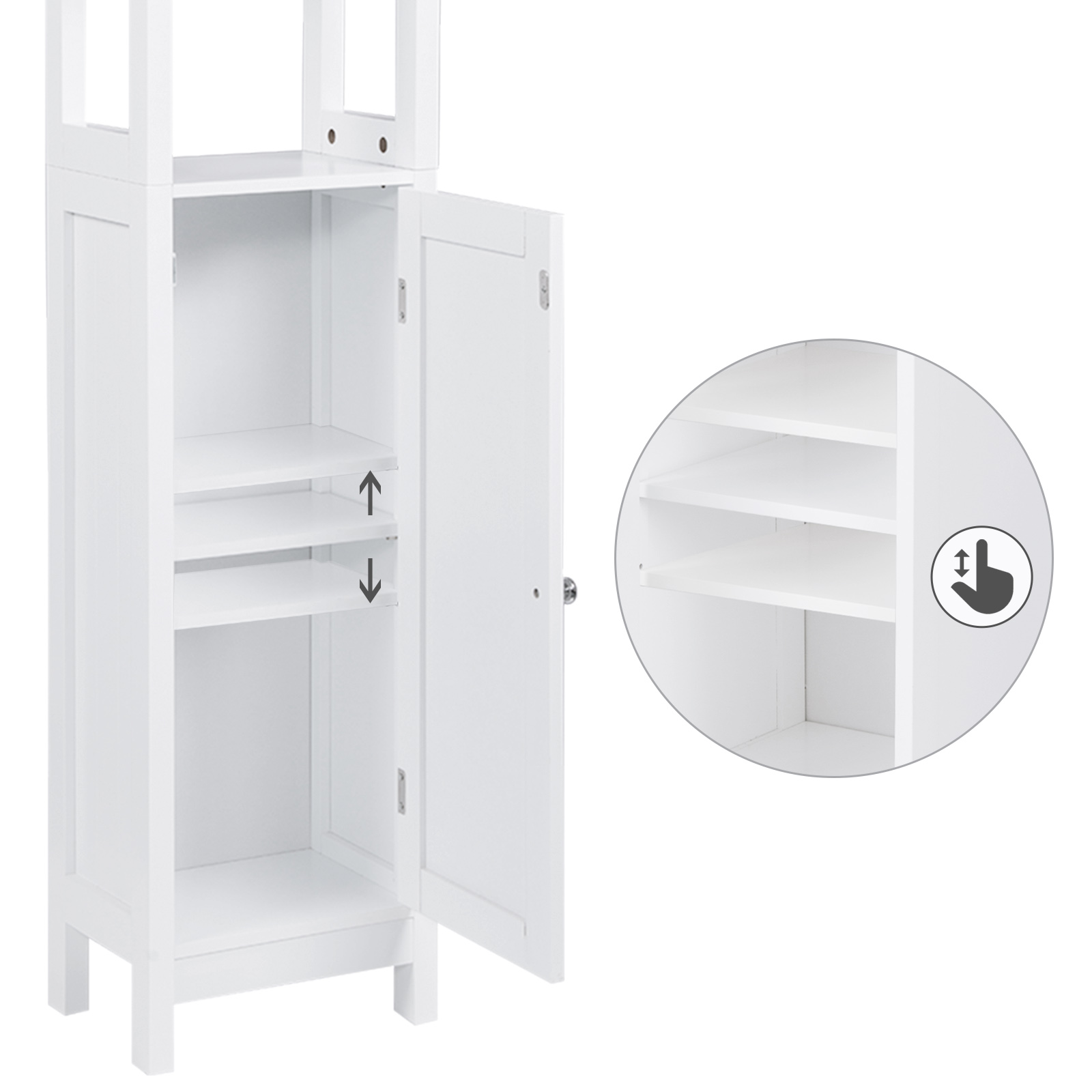 Badschrank Küchenschrank Beistellschrank aus MDF verstellbare Ebene