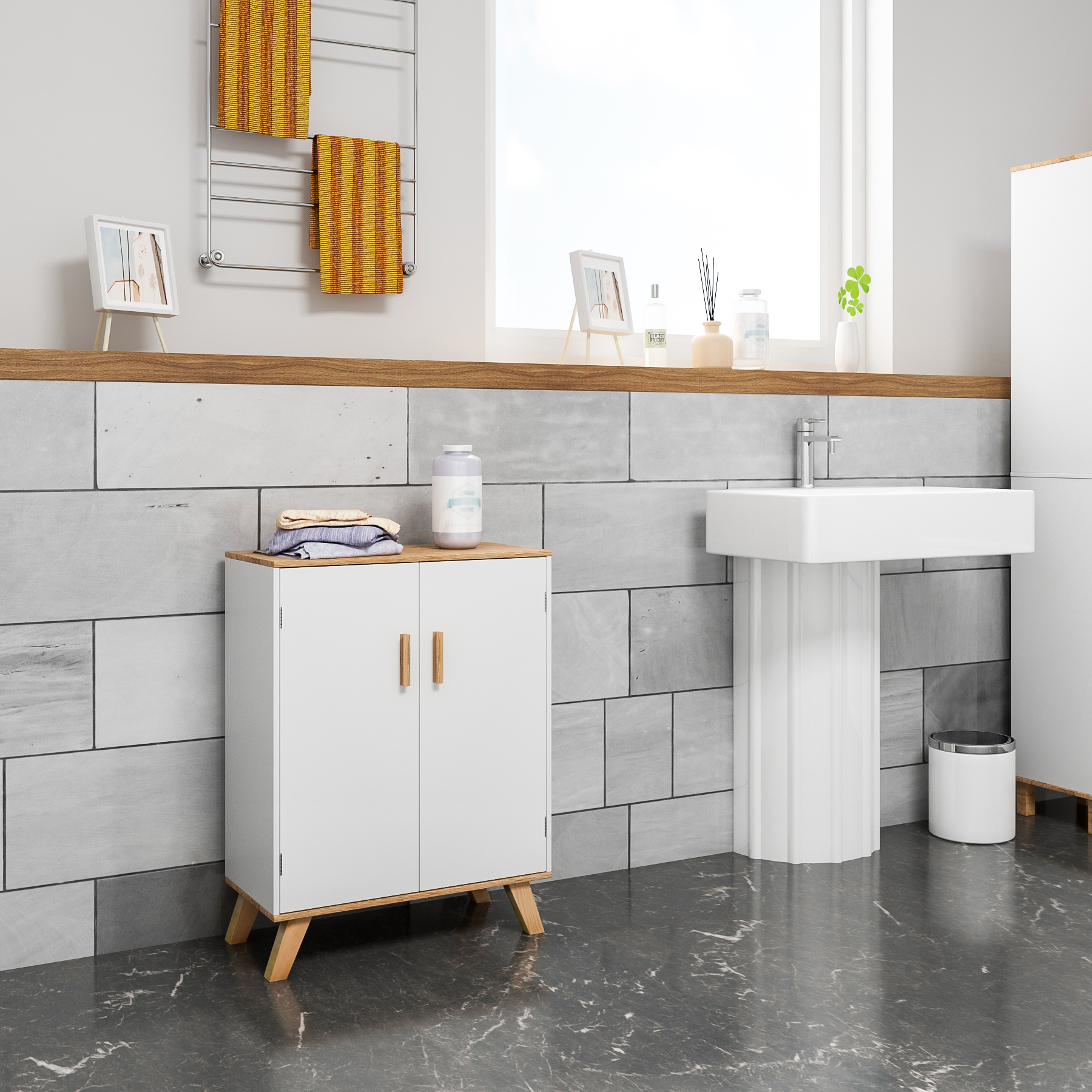 Unterschrank Badschrank Midischrank Badmöbel Bad Waschtischunterschrank