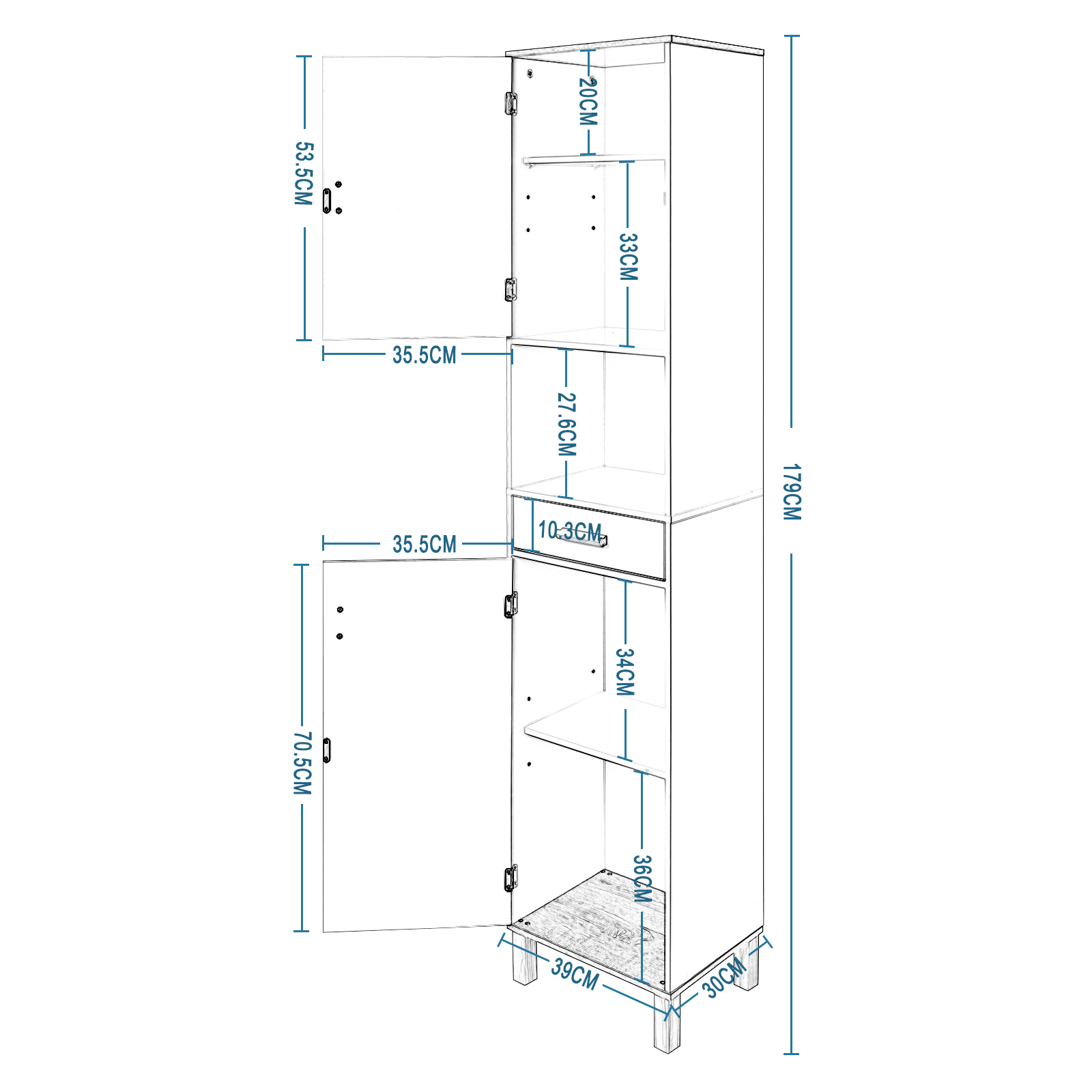 Badmöbel Set Spiegelschrank Badschrank Waschtisch- Unterschrank