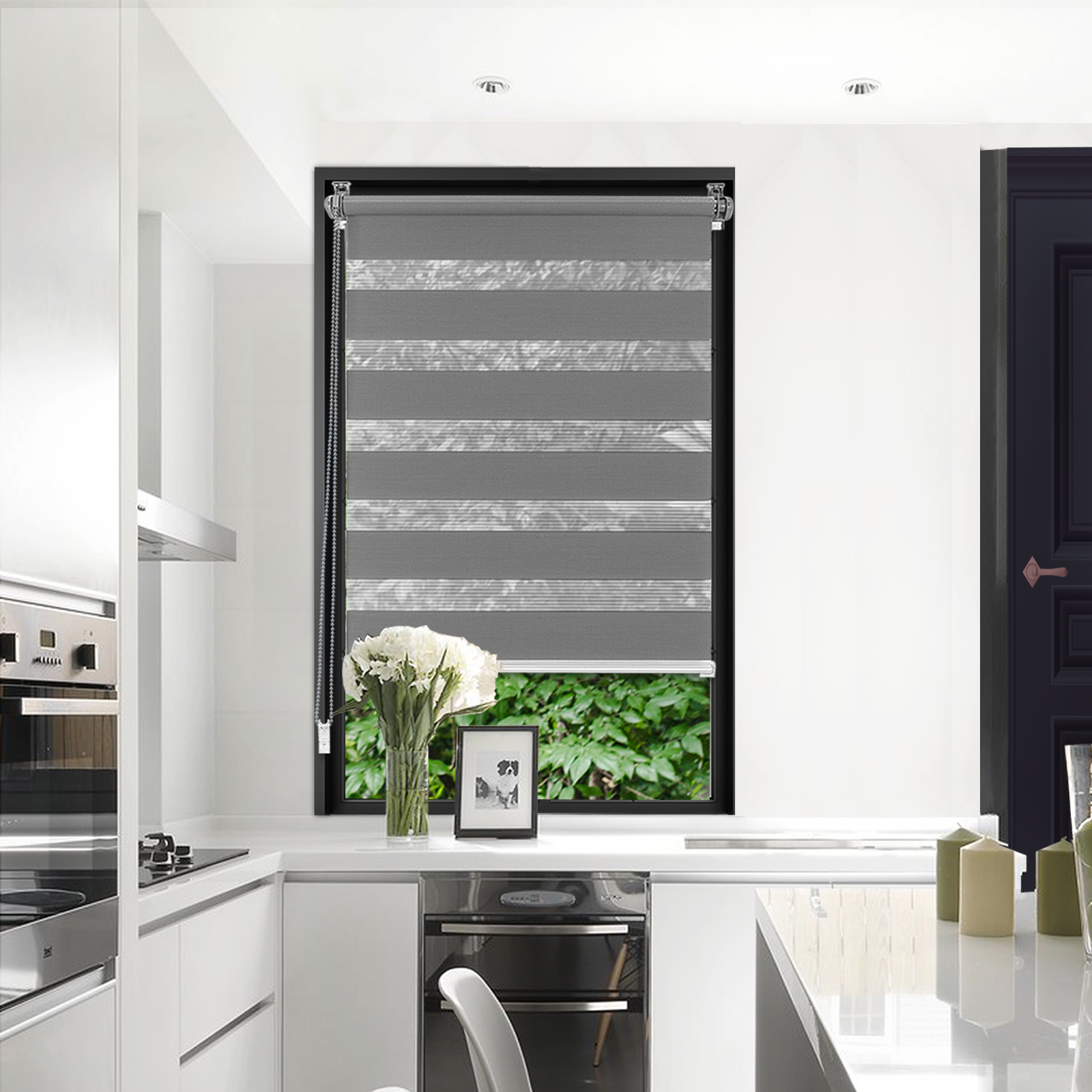 Klemm Rollos ohne Bohren Fensterrollo Fensterrollo Dunkelgrau 110x150cm