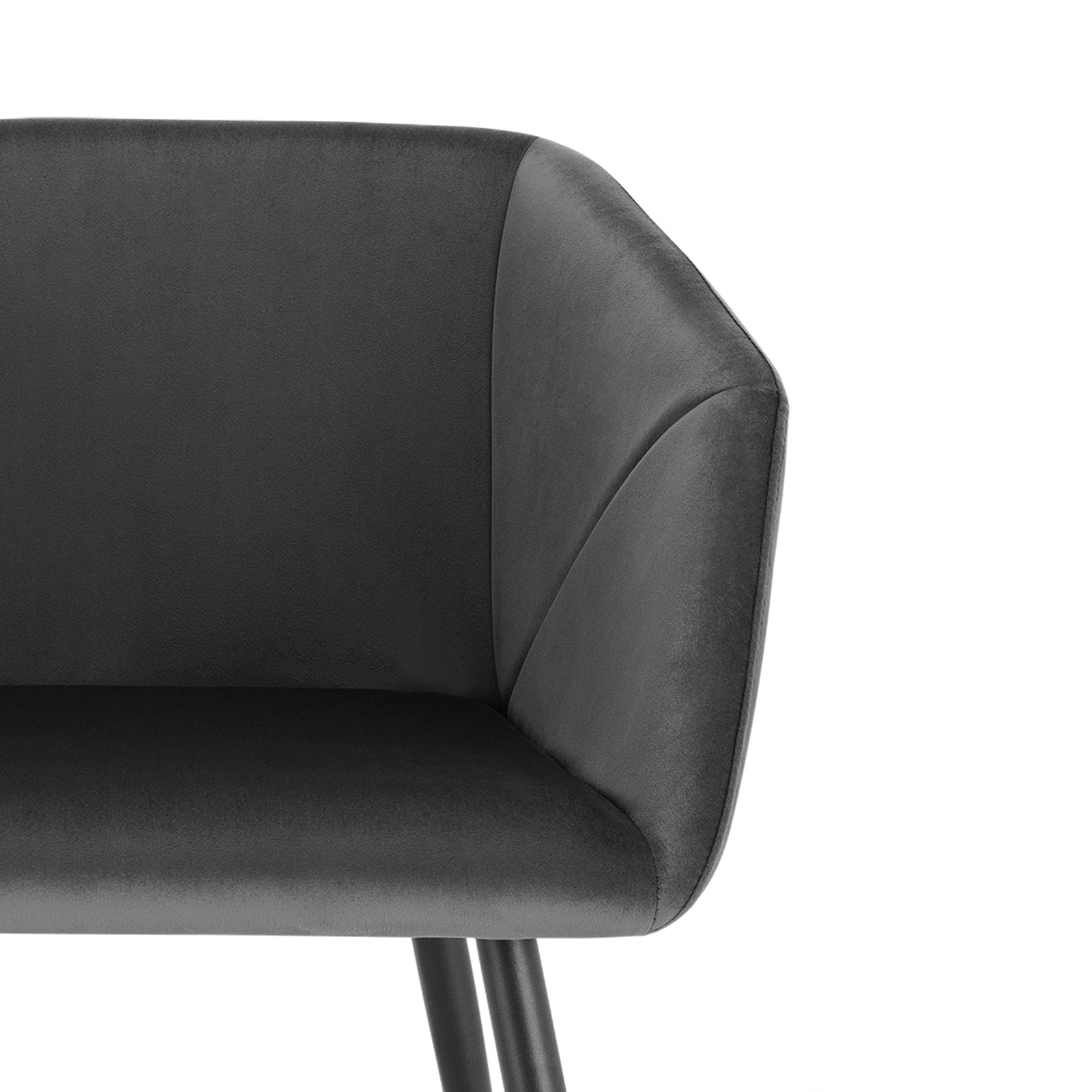 Esszimmerstuhl Küchenstuhl Polsterstuhl Wohnzimmerstuhl Samt Dunkelgrau