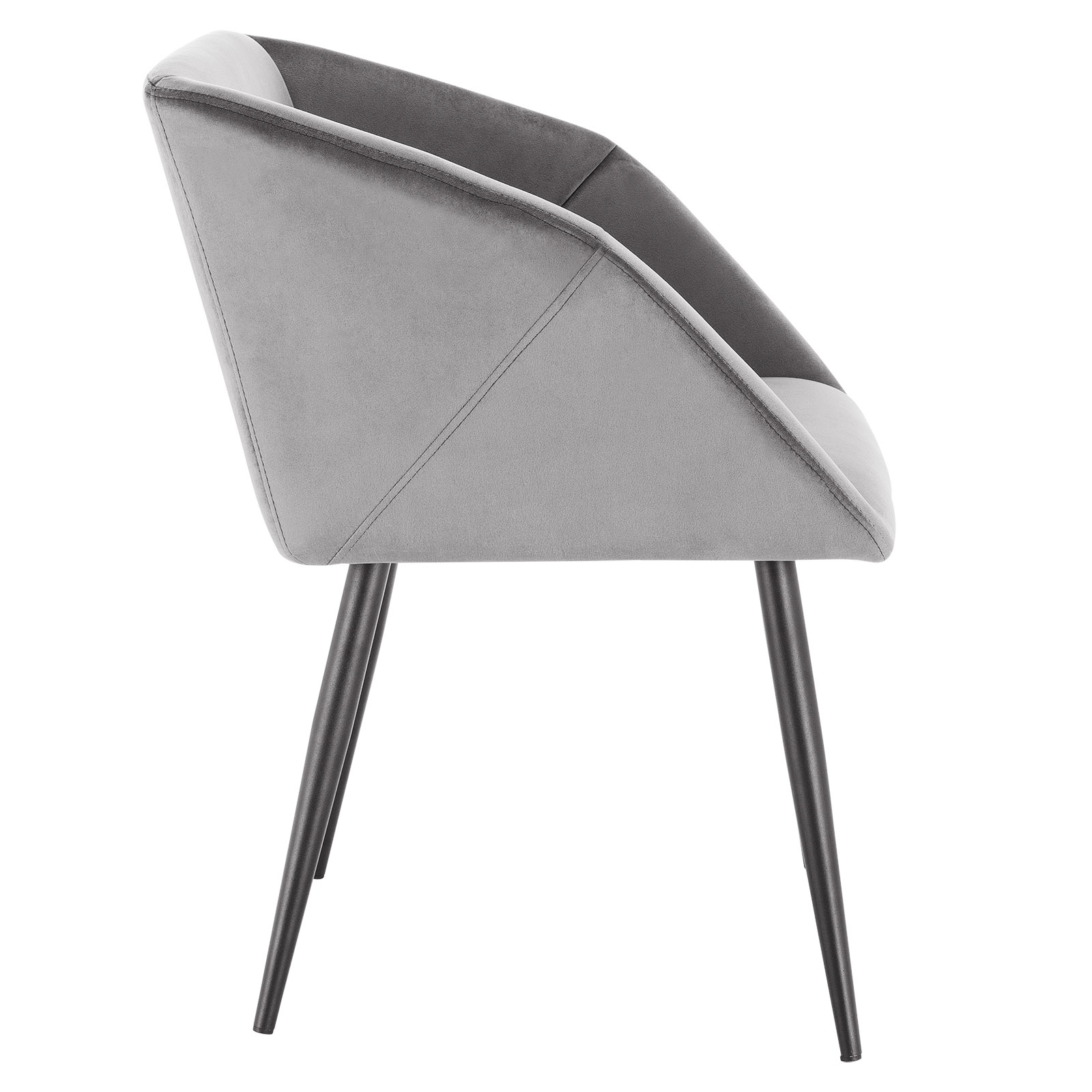 Esszimmerstuhl Küchenstuhl Polsterstuhl Wohnzimmerstuhl Samt Hellgrau