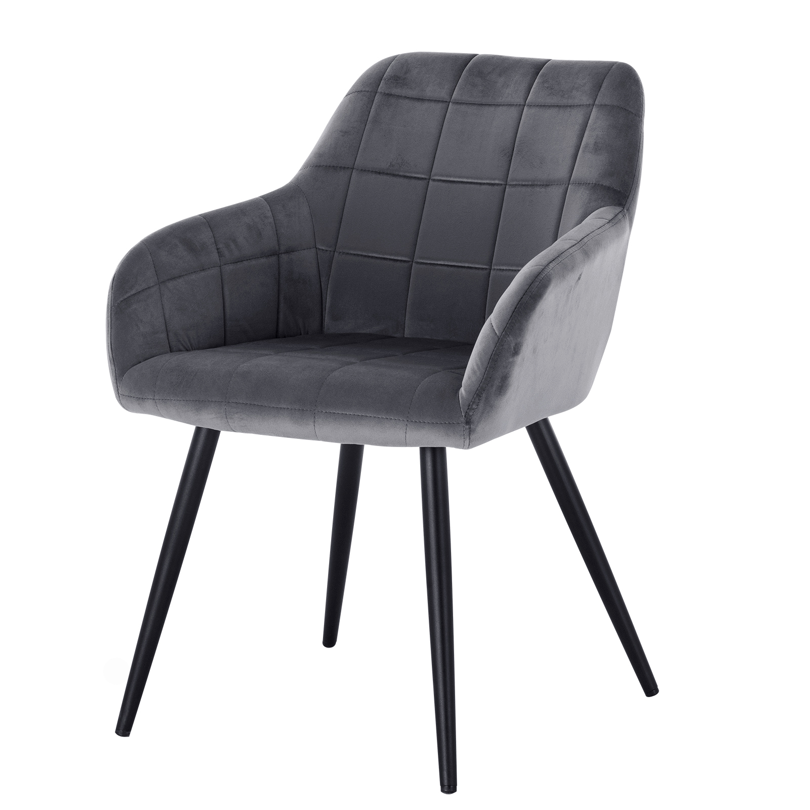 Esszimmerstuhl Küchenstuhl Polsterstuhl Wohnzimmerstuhl Samt Dunkelgrau