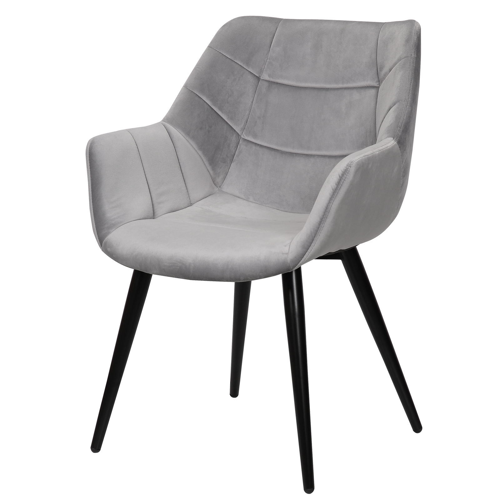 Esszimmerstuhl Küchenstuhl Polsterstuhl Wohnzimmerstuhl Samt Hellgrau