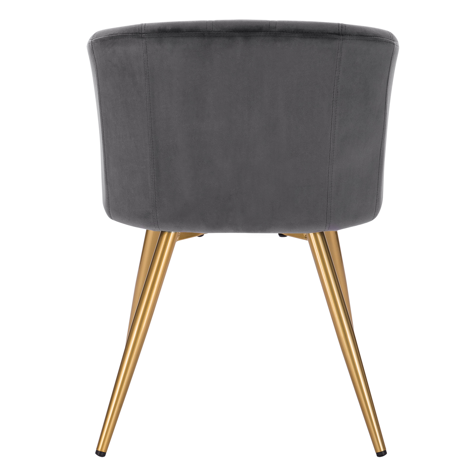 1xEsszimmerstuhl Stuhl Wohnzimmerstuhl Armlehne Samt Goldene Dunkelgrau