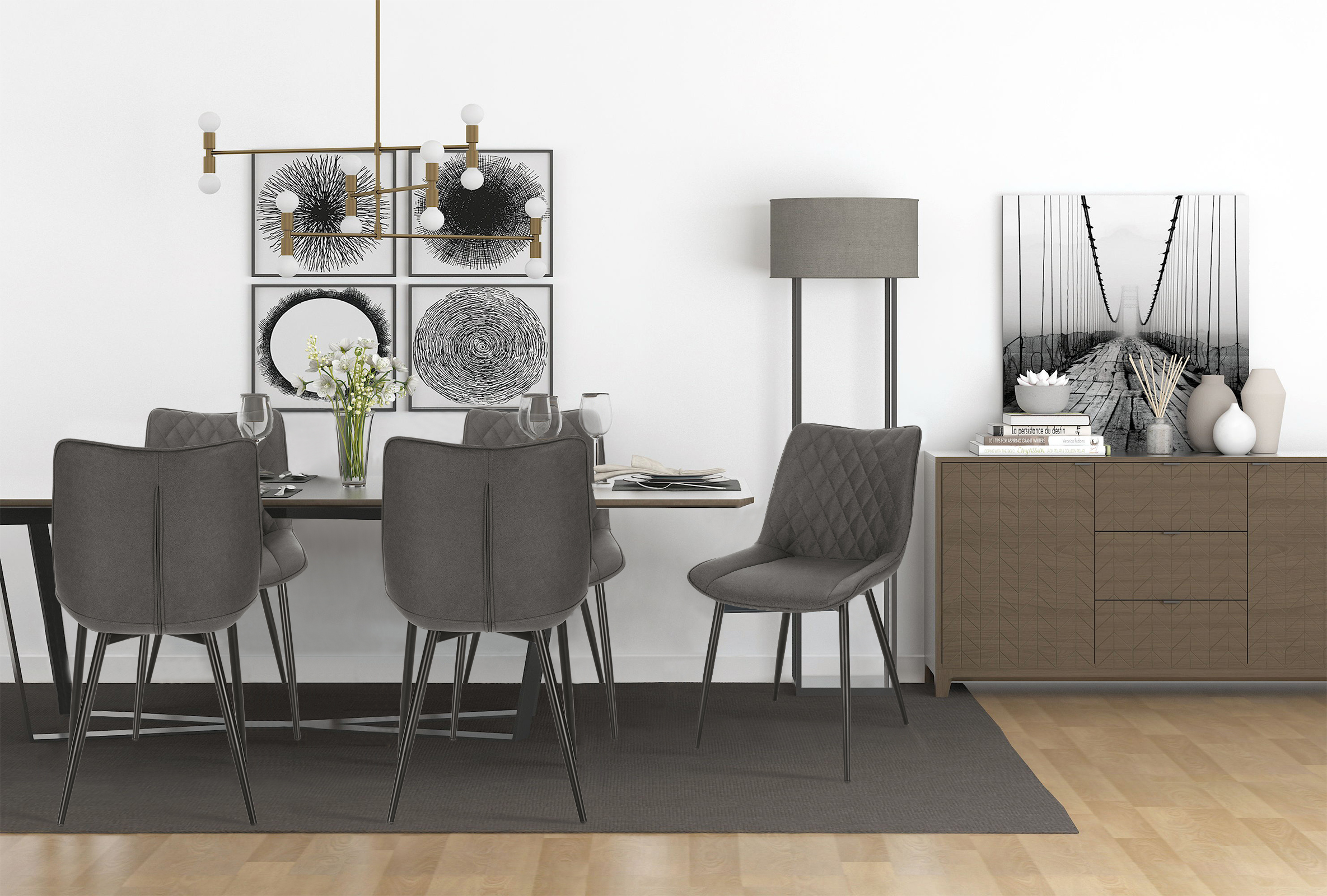 2xEsszimmerstuhl Stühle Küchenstuhl Polsterstuhl Stoffbezug Wohnzimmer