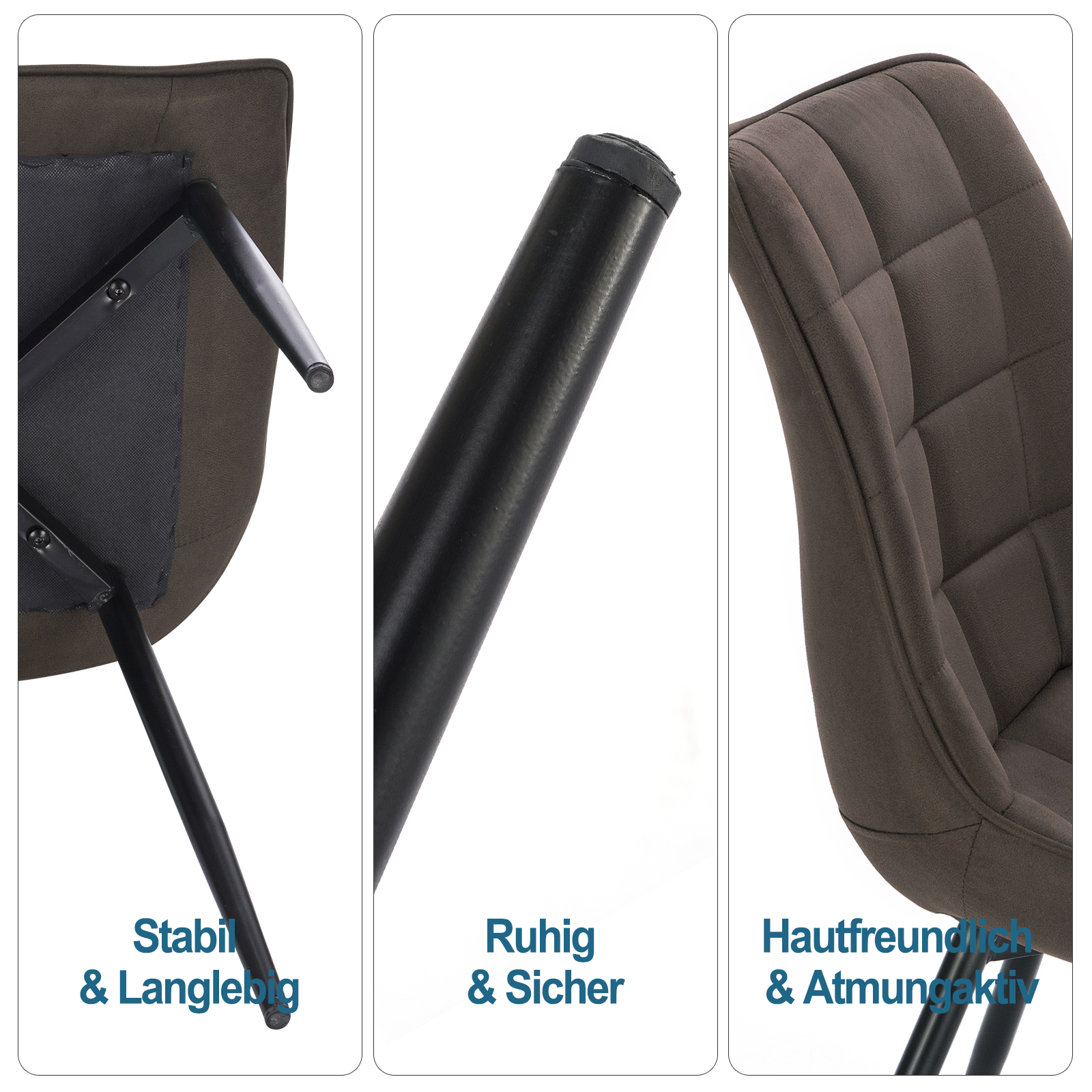 2xEsszimmerstuhl Stühle Küchenstuhl Polsterstuhl Stoffbezug Wohnzimmer