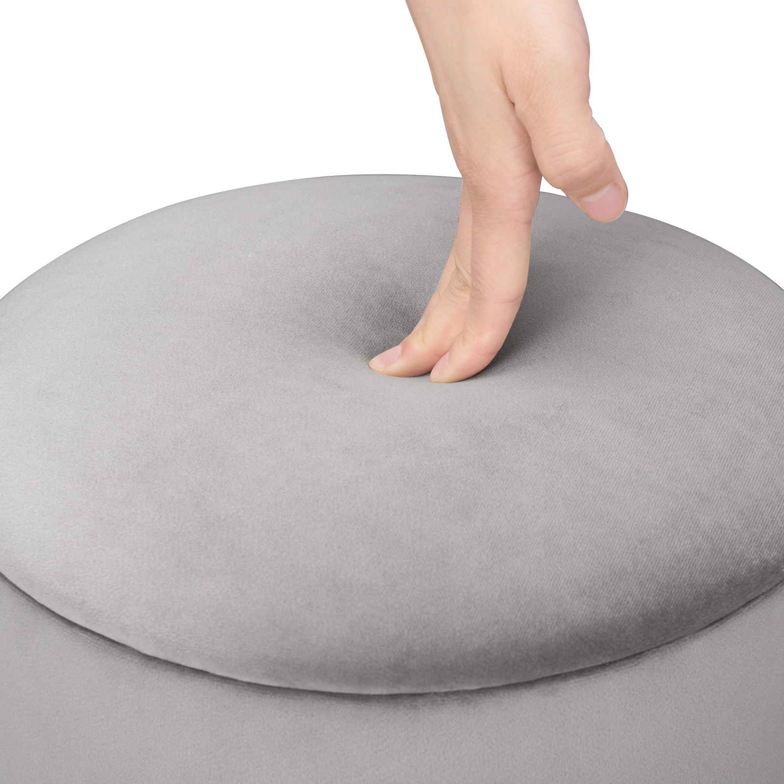 Samthocker mit Stauraum Sitzhocker Pouf Fußhocker Polsterhocker