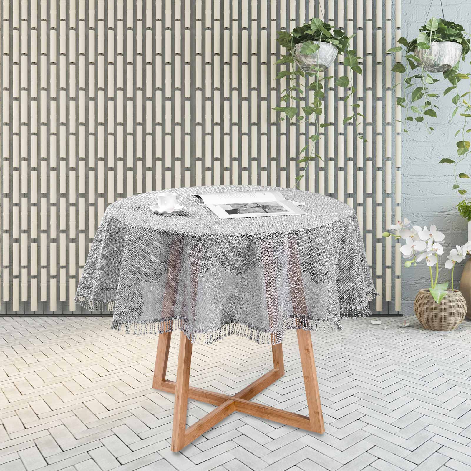 Gartentischdecke Miami 3D Druck Quaste Wetterfest Eckig Rund Farbe