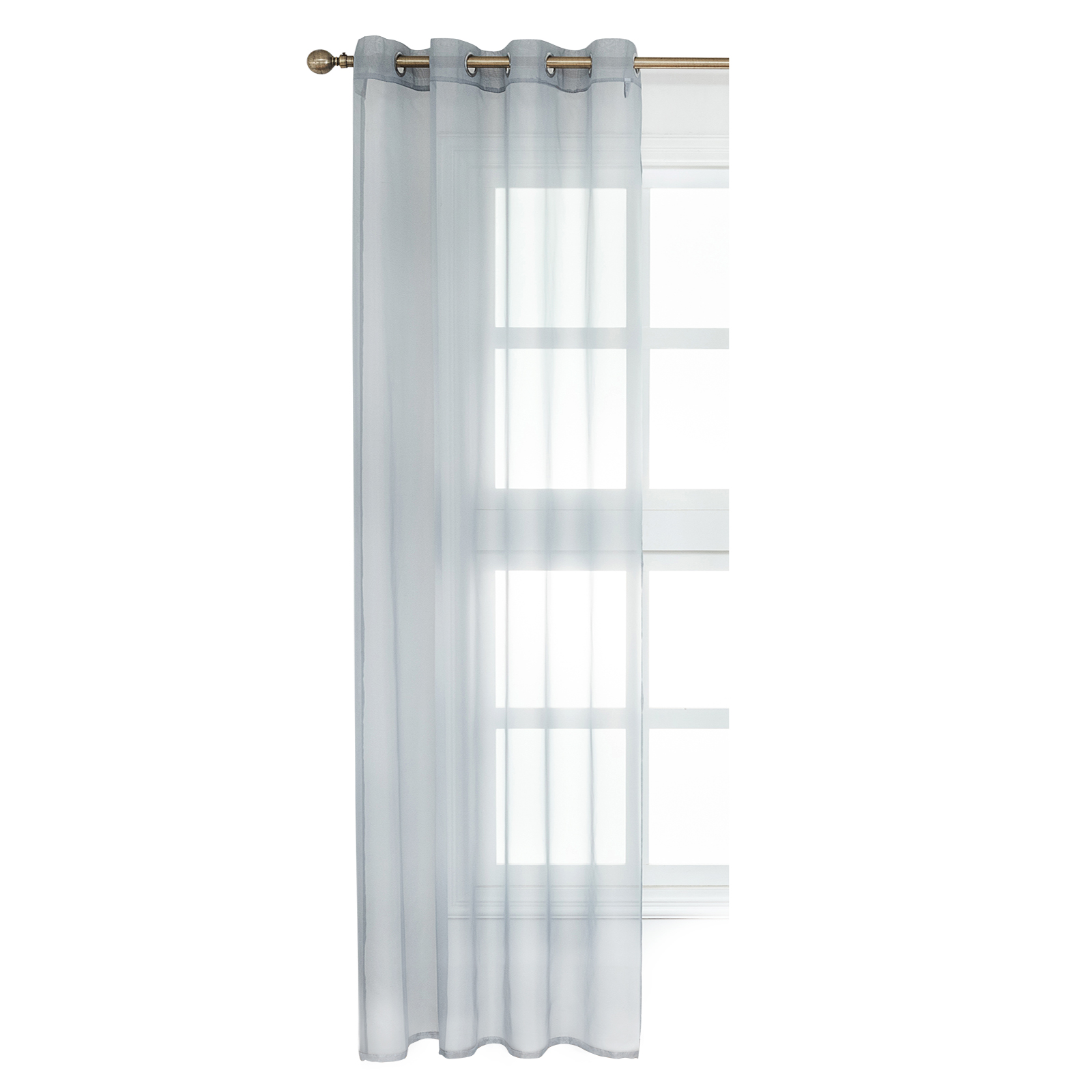 2 x Gardinen transparent Dekoschal mit Ösen Voile Farbe Größe optional e626-2 