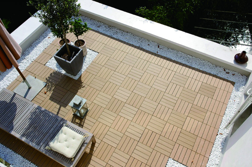 Terrassenfliesen WPC Klickfliesen Balkonfliese Holzfliese Holzoptik