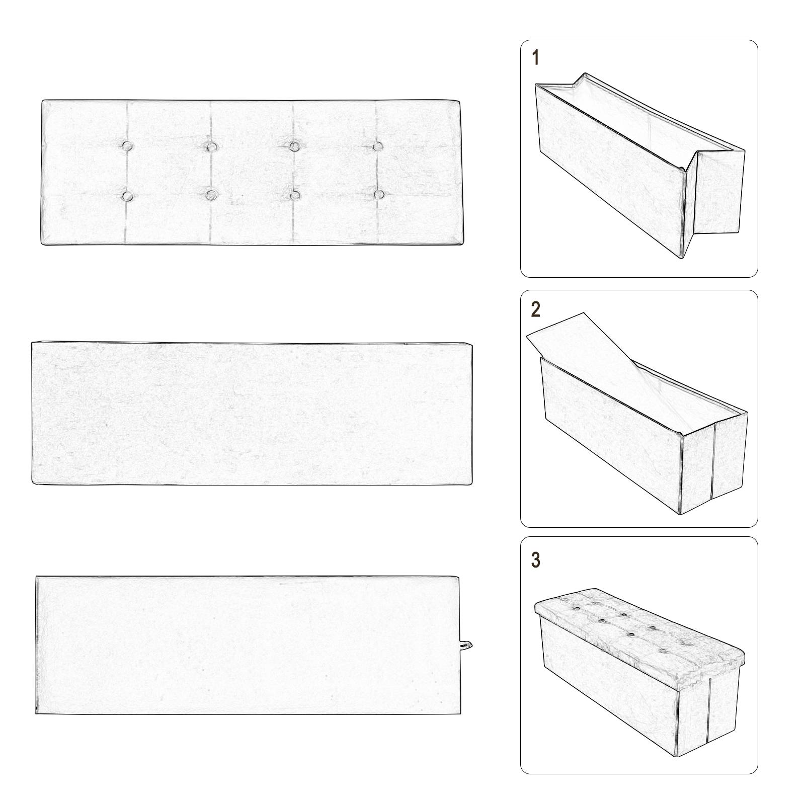 Sitzbank Hocker Aufbewahrungs Stauraum Box Ordnungskiste Spielzeugkiste